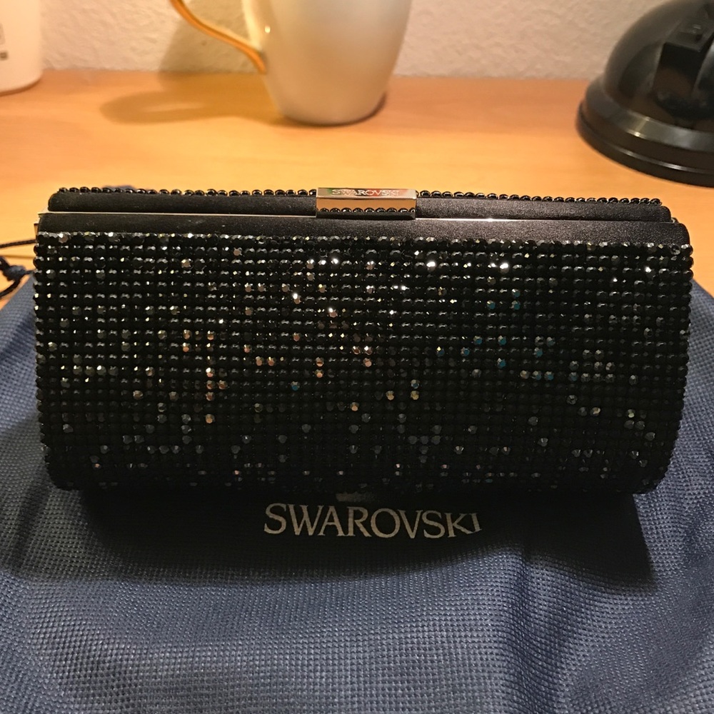 Swarovski Power Jet Black Evening Clutch.